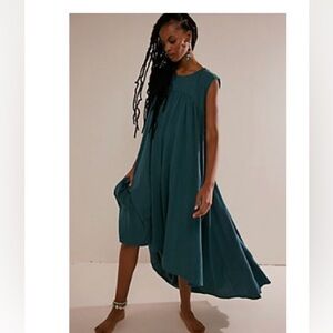 Free People Teal High Low Dress